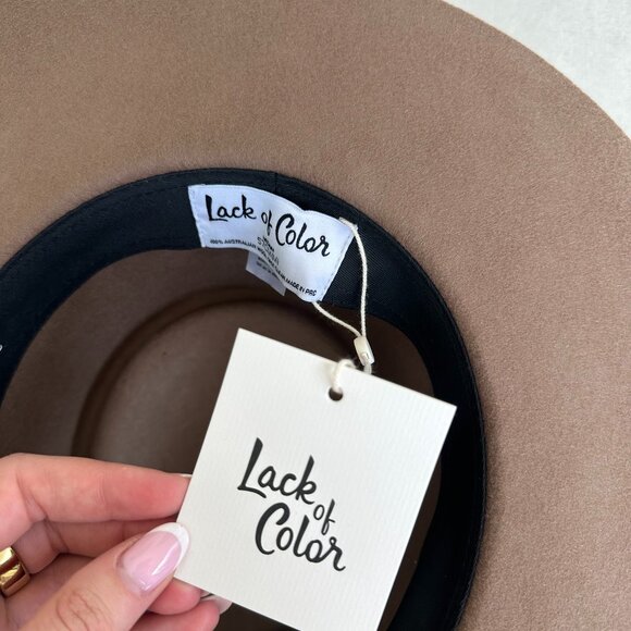 NWT Lack Of Color The Mirage Boater Hat In Brown Wide Brim Suede Band - Picture 3 of 14